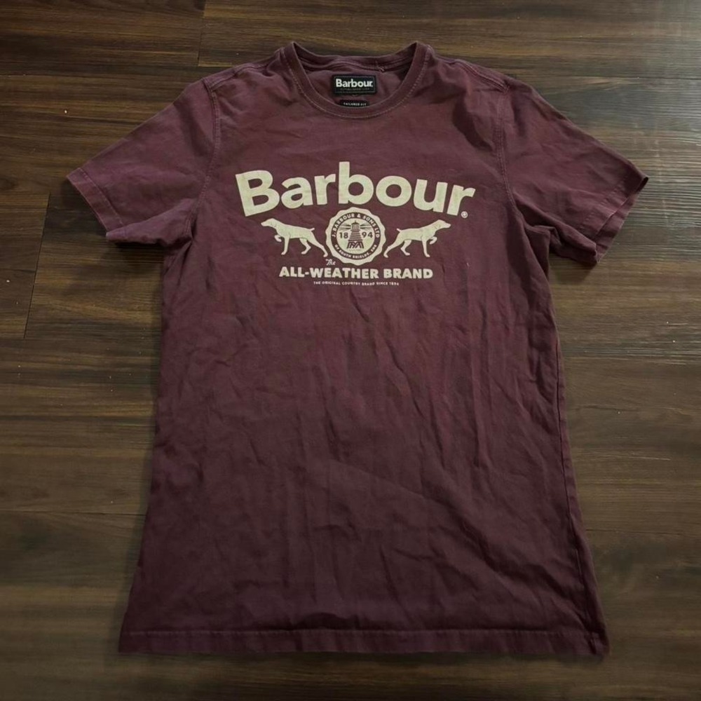 Burgundy Barbour cotton t-shirt #retro